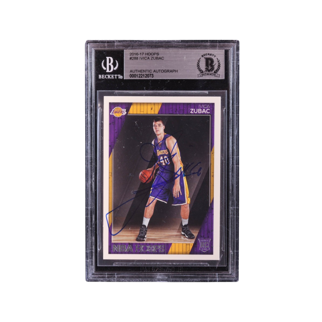 Ivica Zubac Signed 2016-17 Hoops #288 RC (BGS)