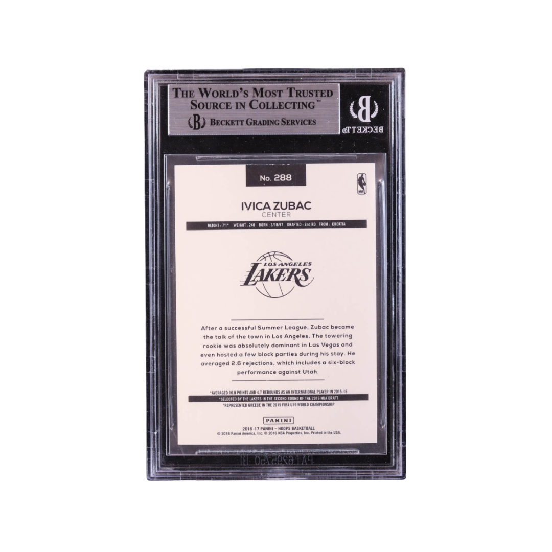 Ivica Zubac Signed 2016-17 Hoops #288 RC (BGS)