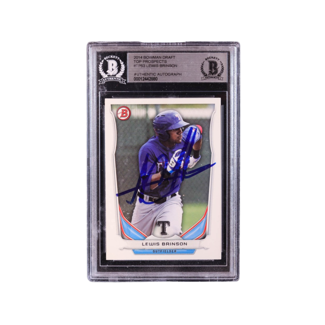 Lewis Brinson Signed 2014 Bowman Draft Top Prospects #TP53 RC (BGS)