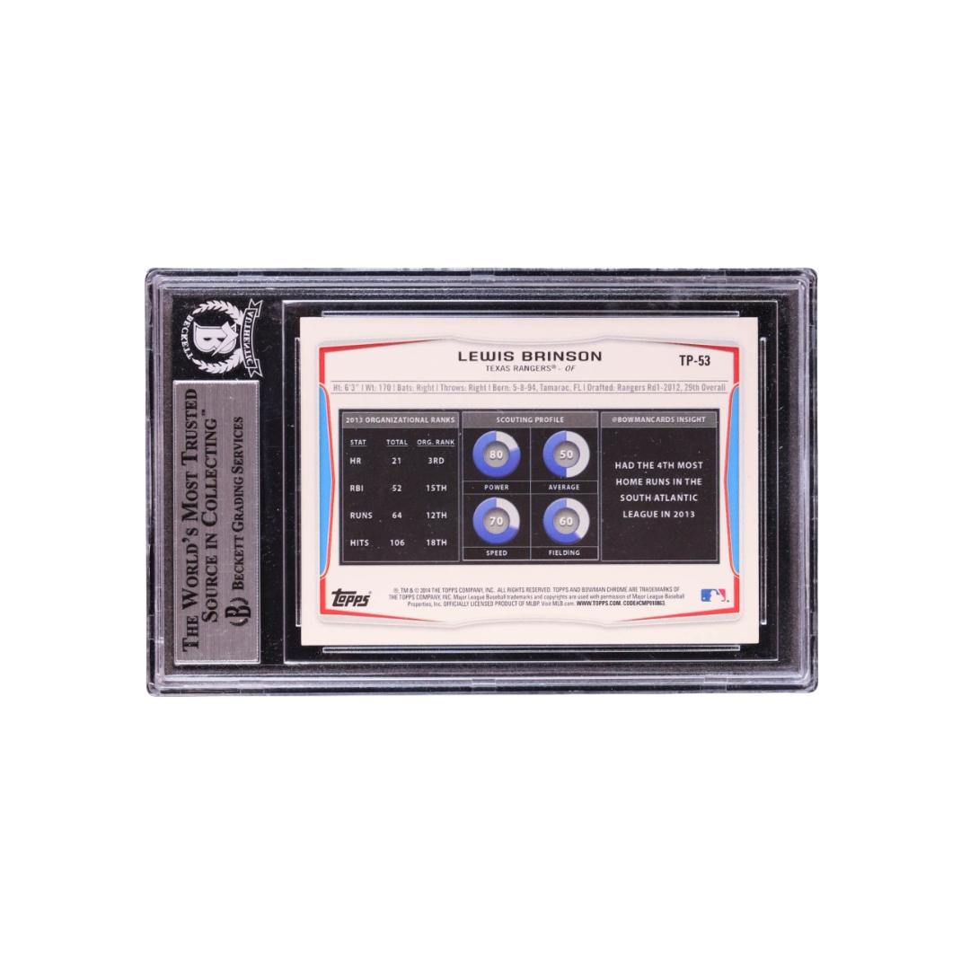 Lewis Brinson Signed 2014 Bowman Draft Top Prospects #TP53 RC (BGS)