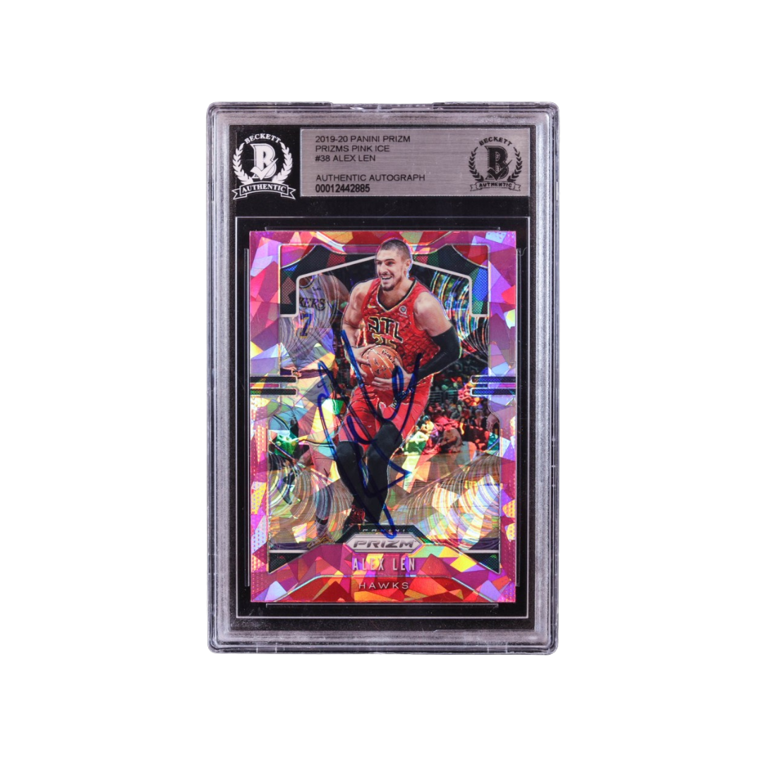 Alex Len Signed 2019-20 Panini Prizm Prizms Pink Ice #38 (BGS)