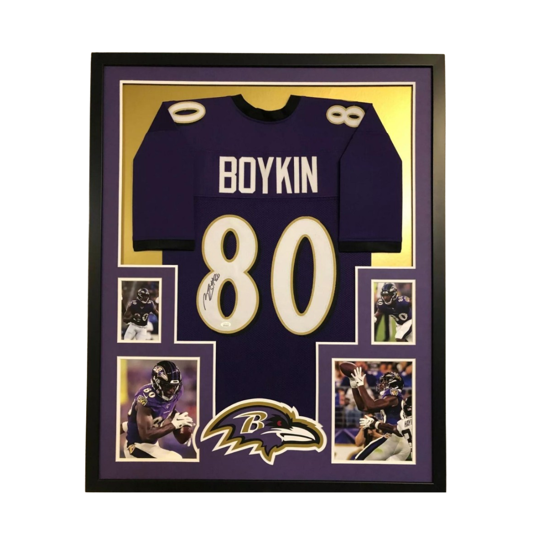 Miles Boykin Signed Custom Framed Jersey Display (JSA)