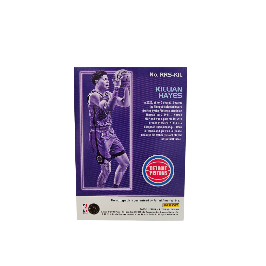 Killian Hayes Signed 2020-21 Panini Recon RC No. RRS-KIL