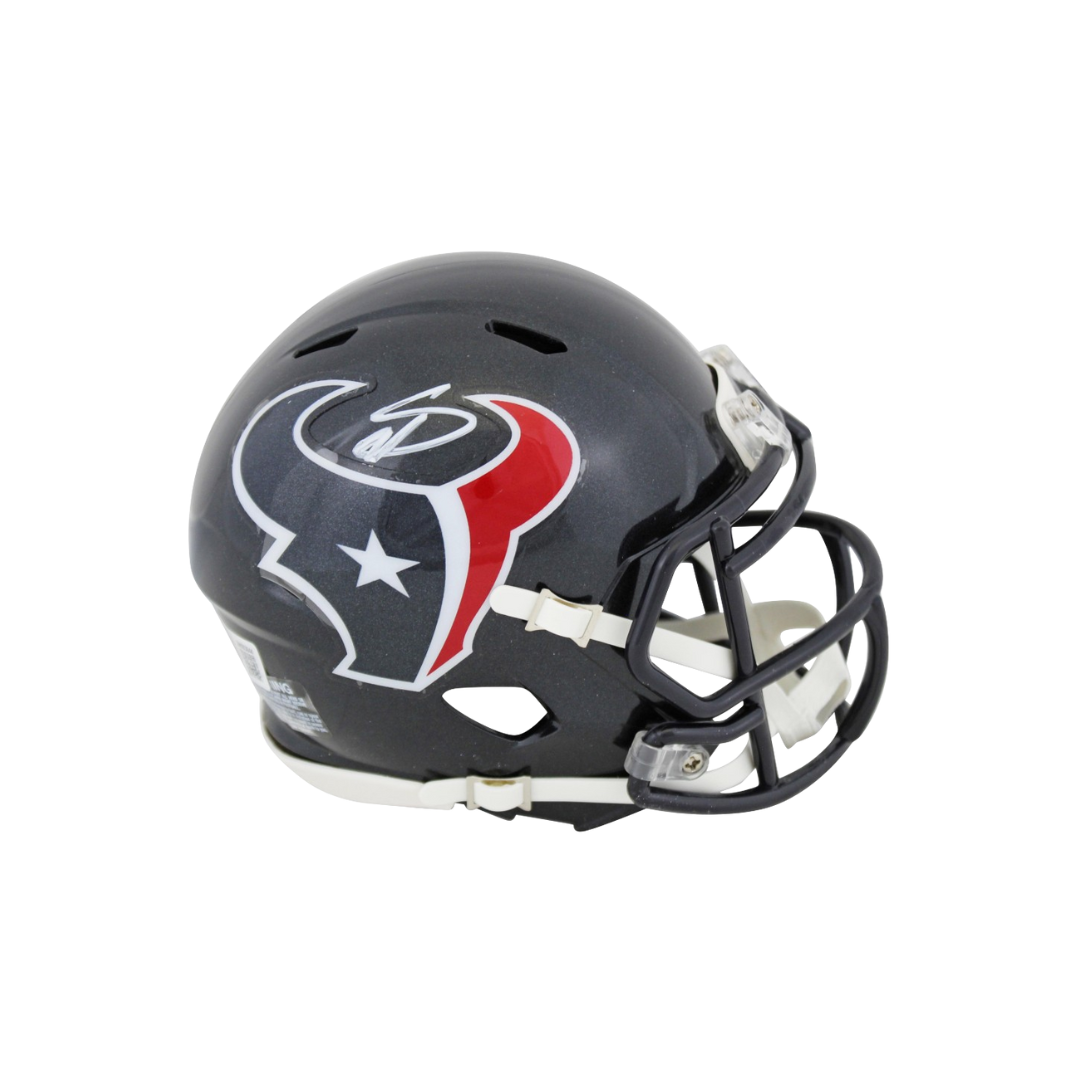 Stefon Diggs Signed Texans Speed Mini Helmet with Display Case (Beckett)
