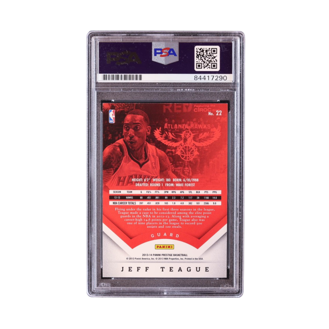 Jeff Teague Signed 2013-14 Prestige #22 (PSA)