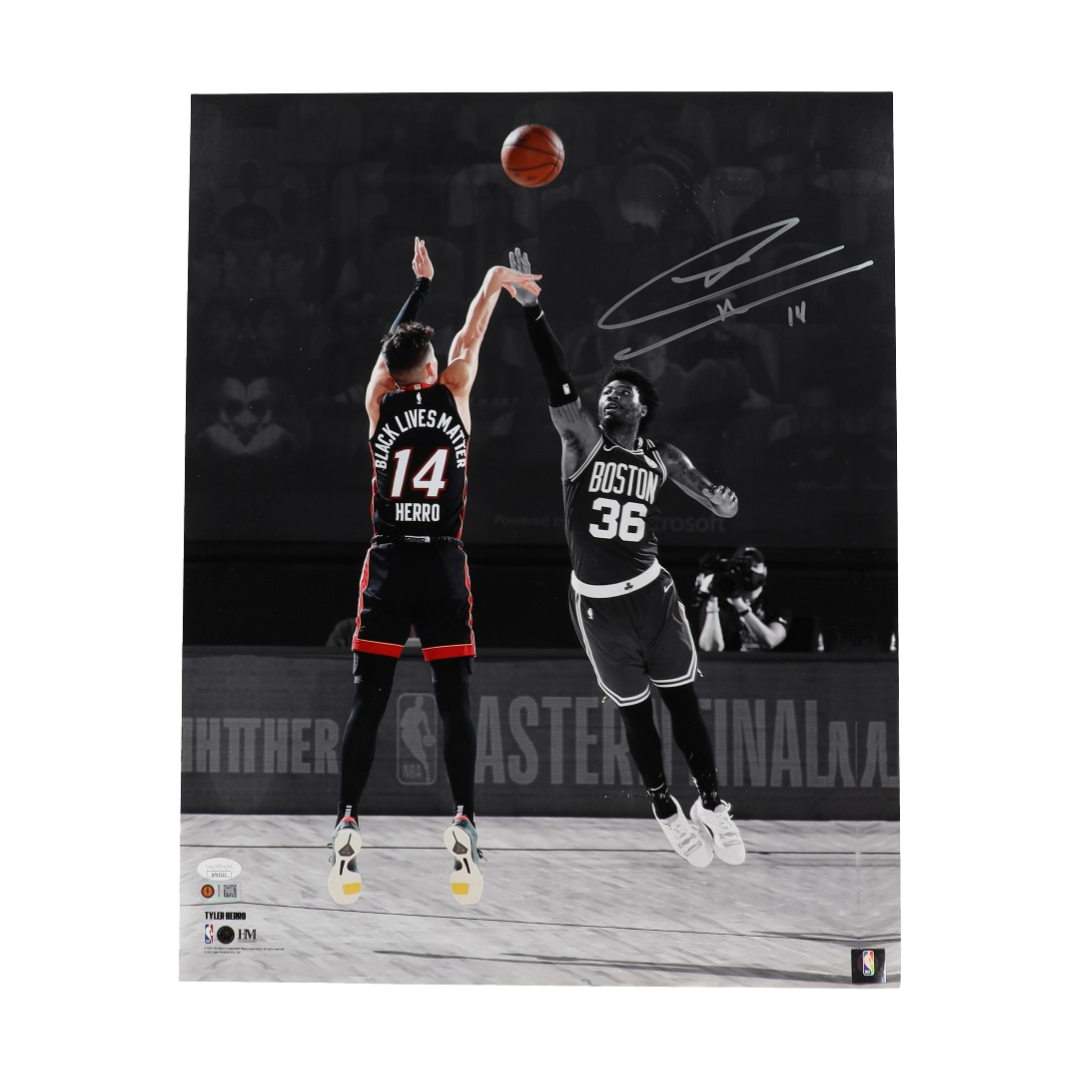 Tyler Herro Signed Heat 16x20 Photo (JSA & Herro)