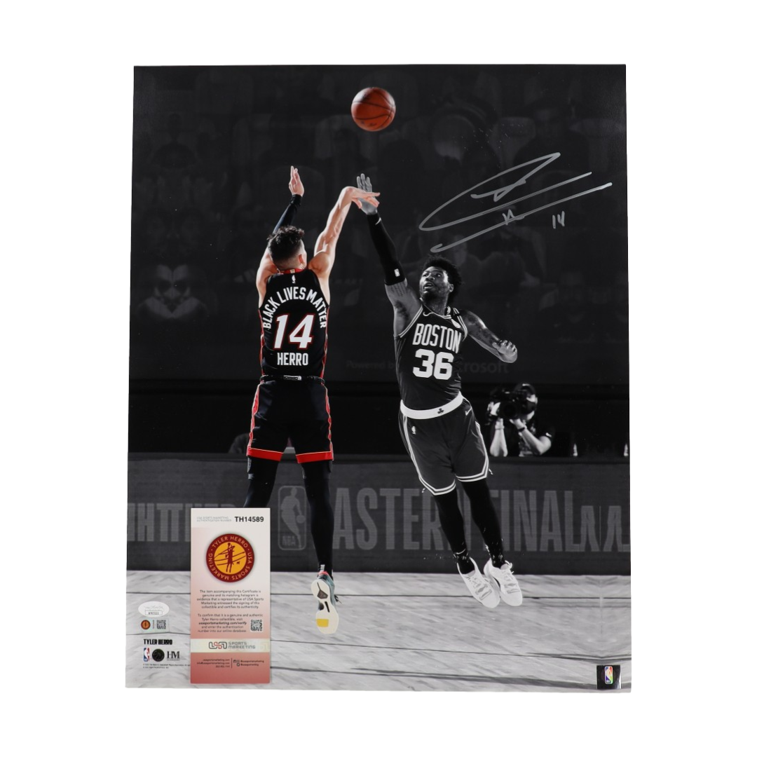 Tyler Herro Signed Heat 16x20 Photo (JSA & Herro)