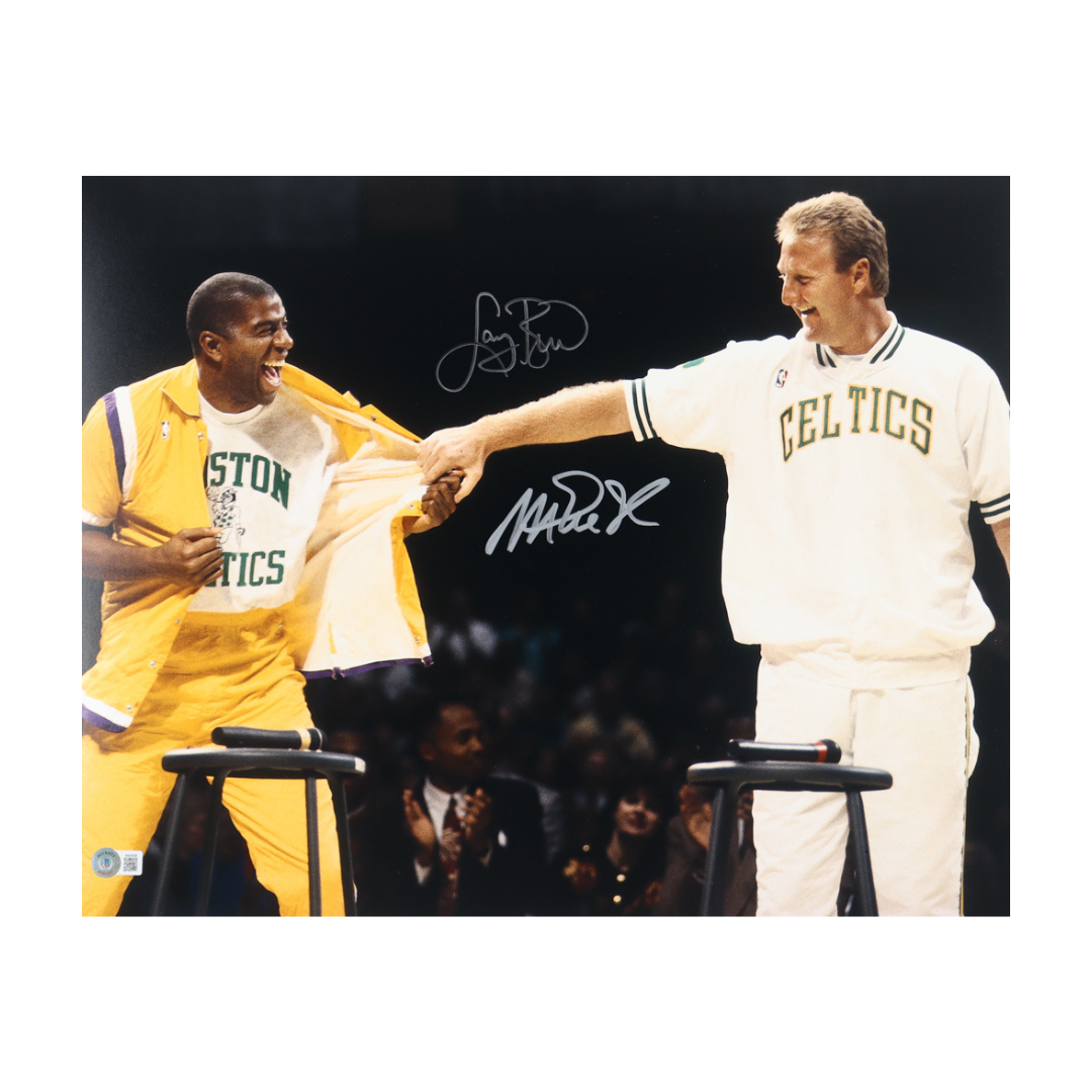 Magic Johnson & Larry Bird Signed 16x20 Photo (Beckett)