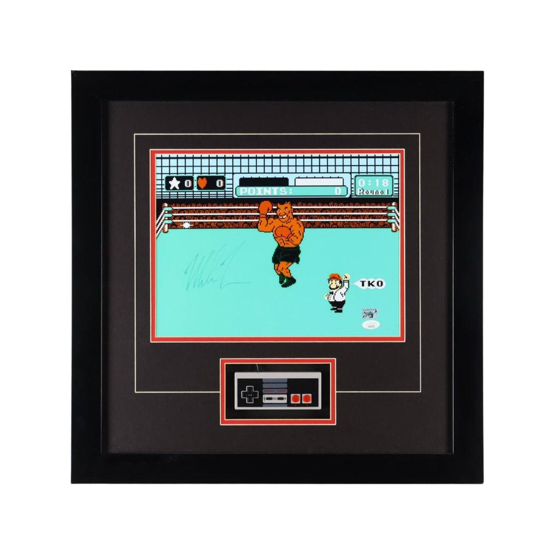 Mike Tyson Signed "Punch-Out!!" Custom Framed Photo Display With Nintendo Controller (JSA & Tyson)