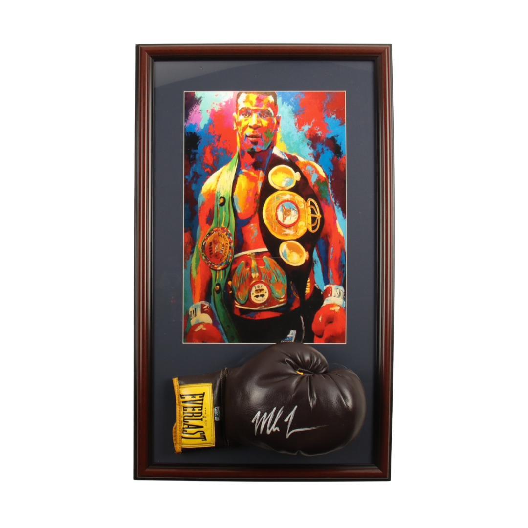 Mike Tyson Signed Custom Framed Everlast Boxing Glove Display (Tyson)