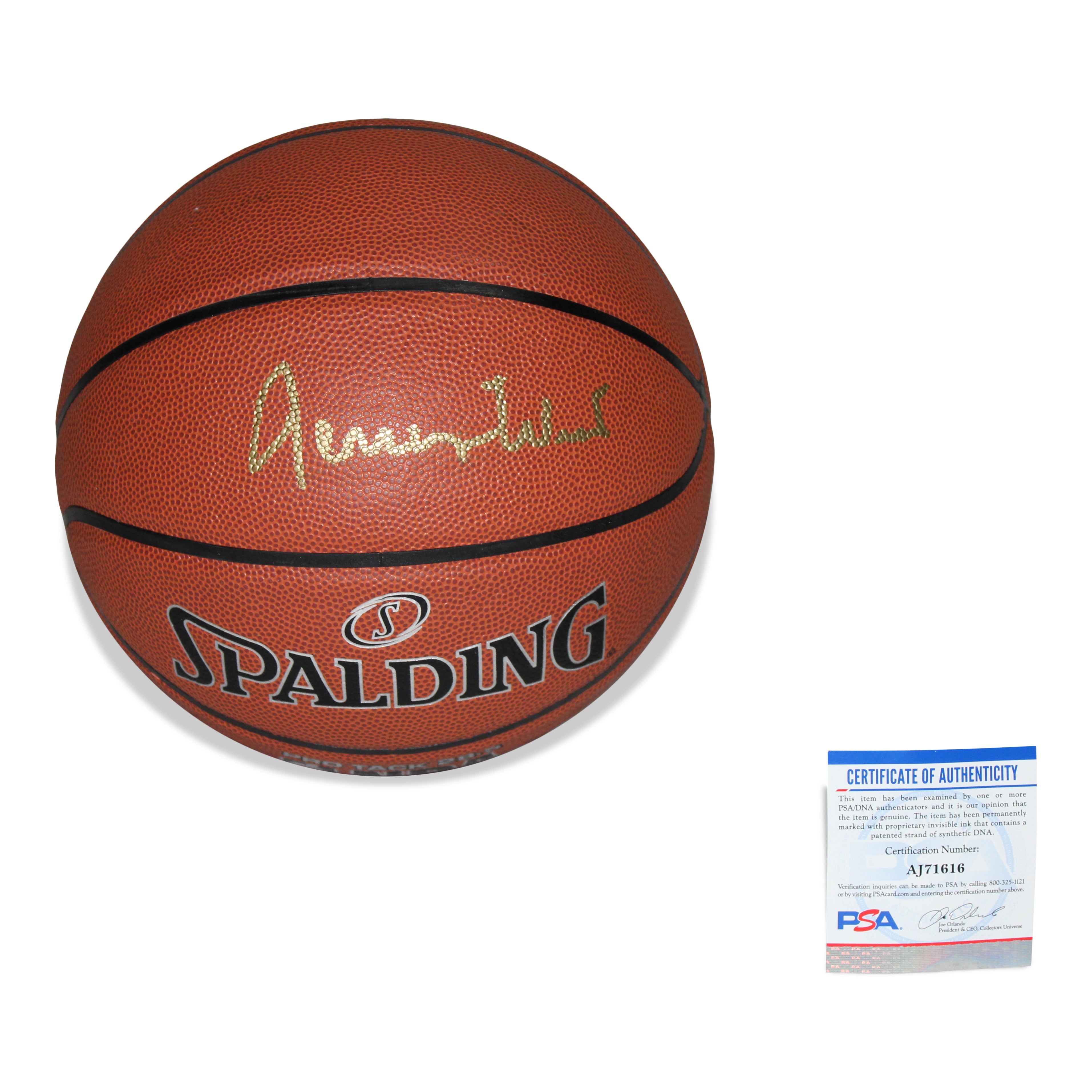 Jerry West Signed NBA Basketball (PSA COA)