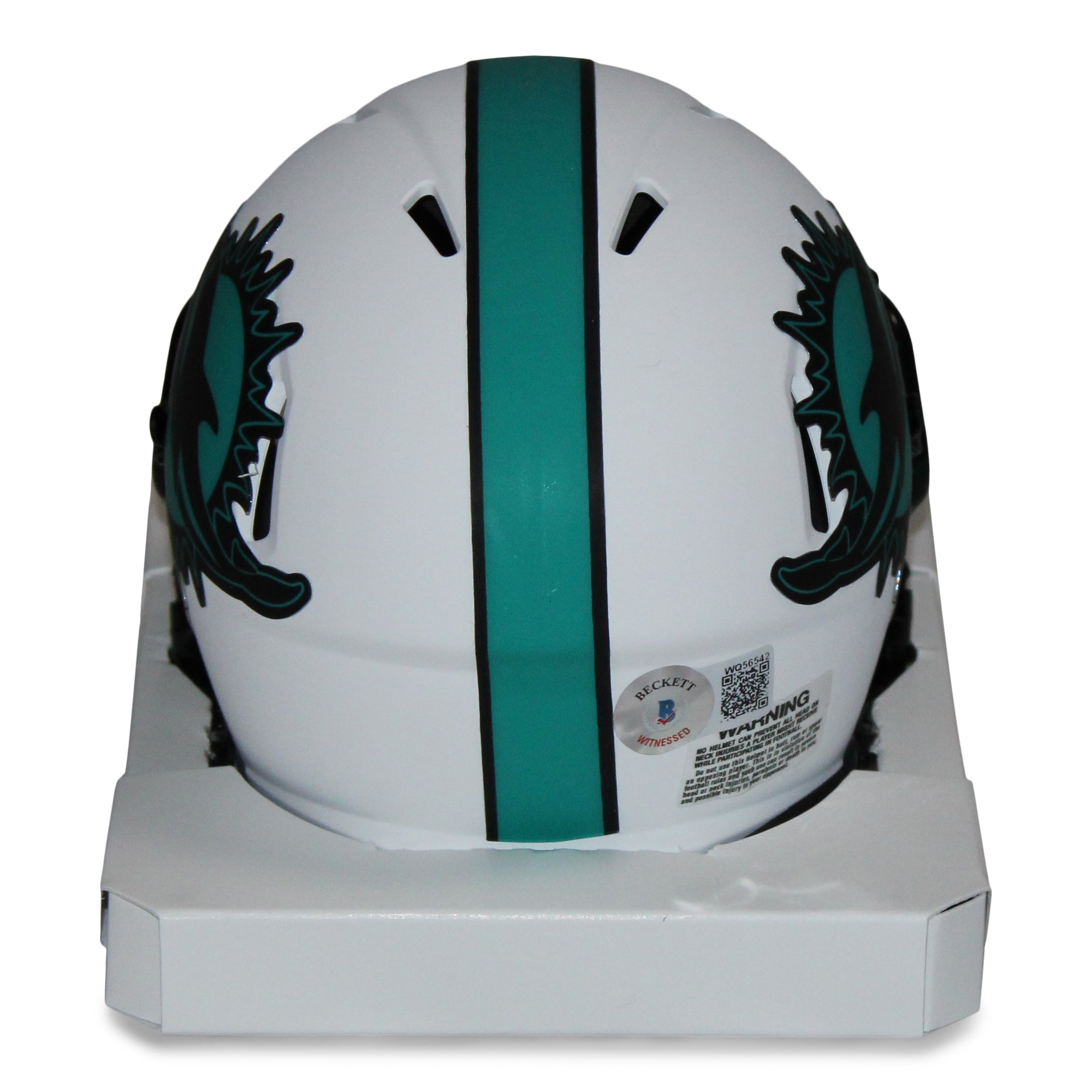 Hunter Long Signed Dolphins Lunar Eclipse Alternate Speed Mini Helmet (Beckett Hologram)