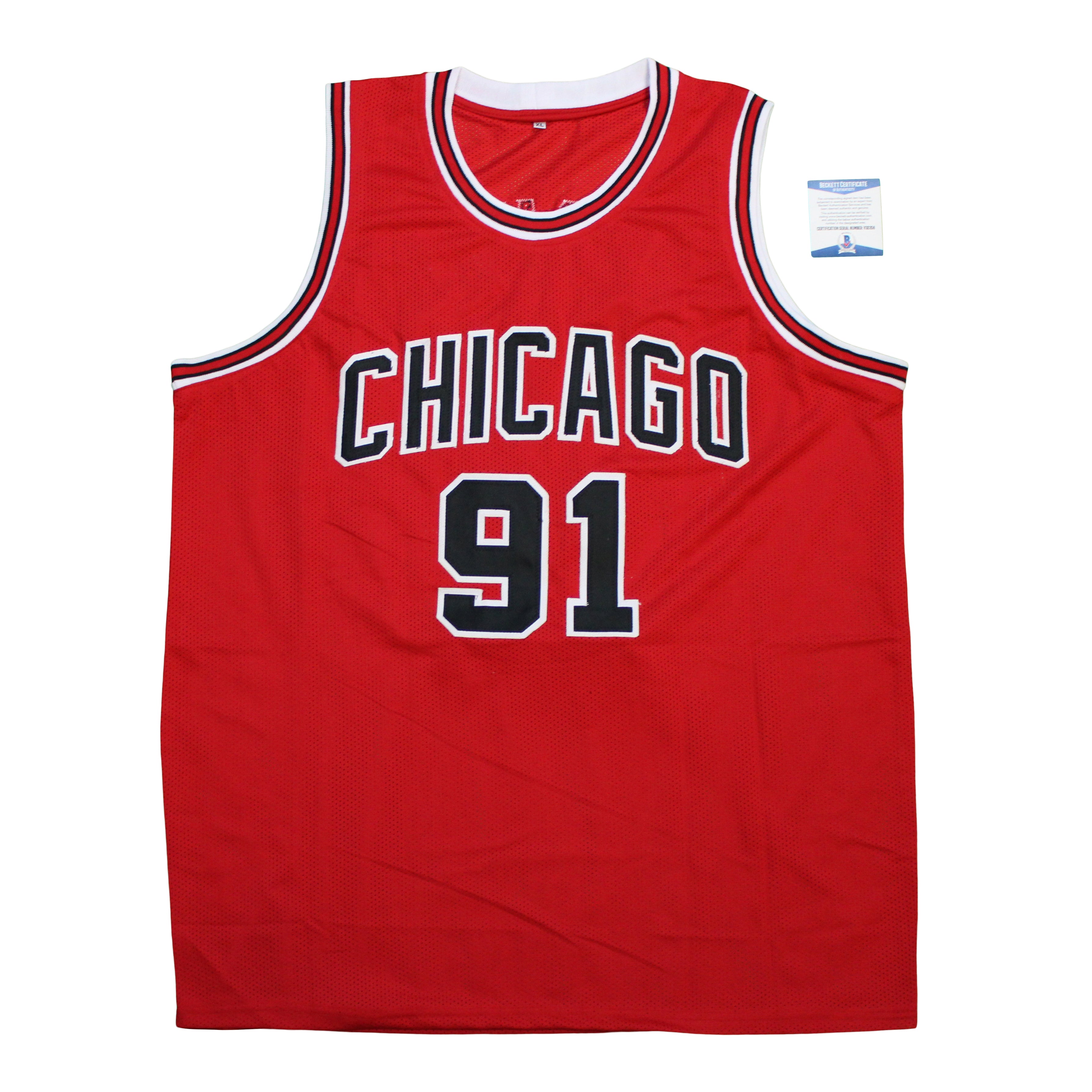 Dennis Rodman Signed Jersey (Beckett COA)