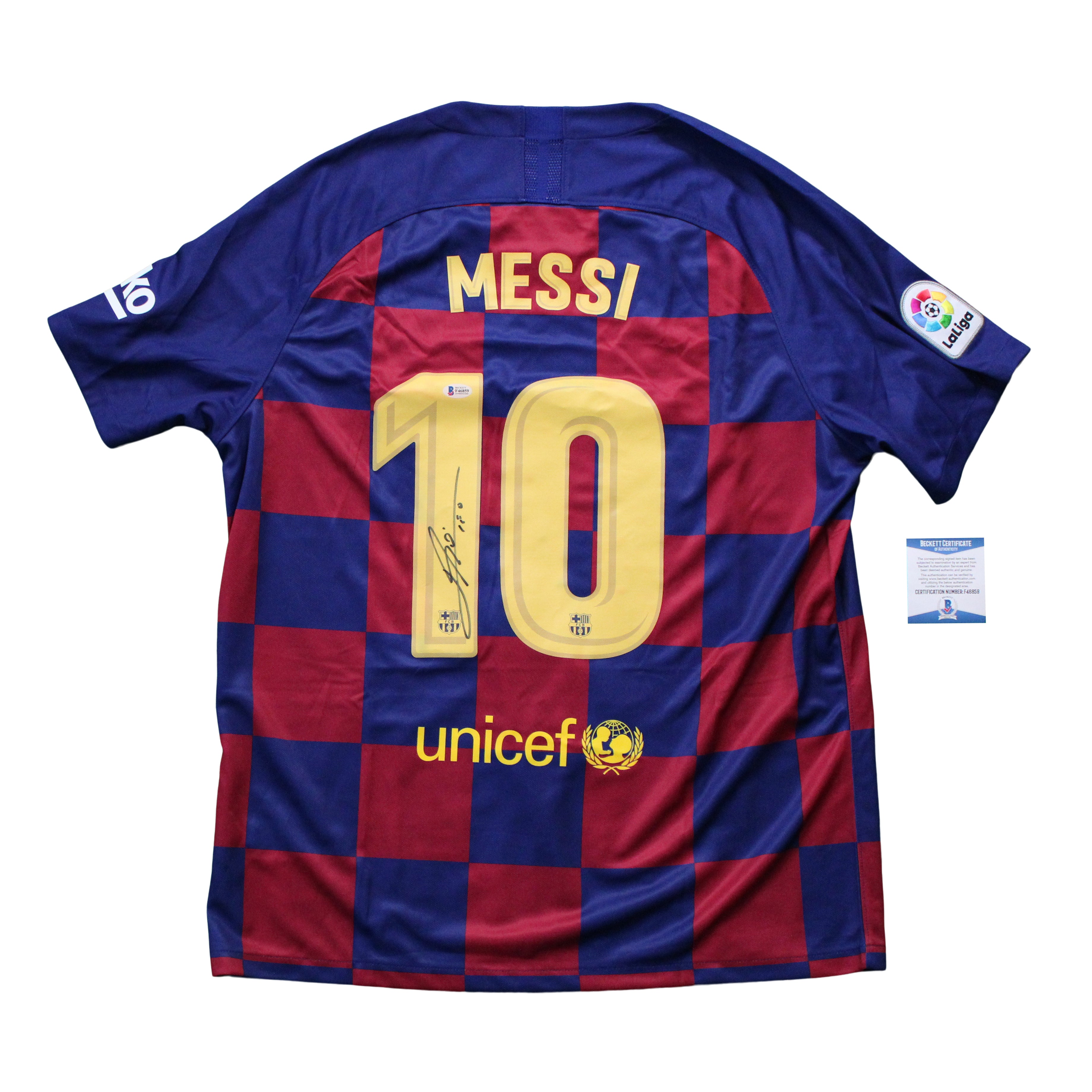 Lionel Messi Signed FC Barcelona Jersey Inscribed "Leo" (Beckett COA)