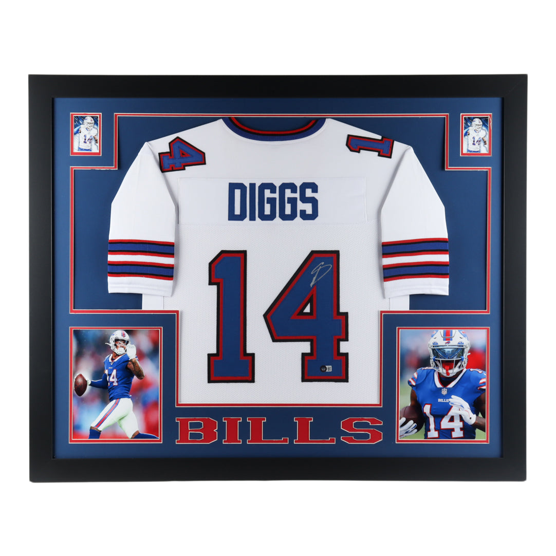 Stefon Diggs Signed 35x43 Custom Framed Jersey Display (Beckett Hologram)