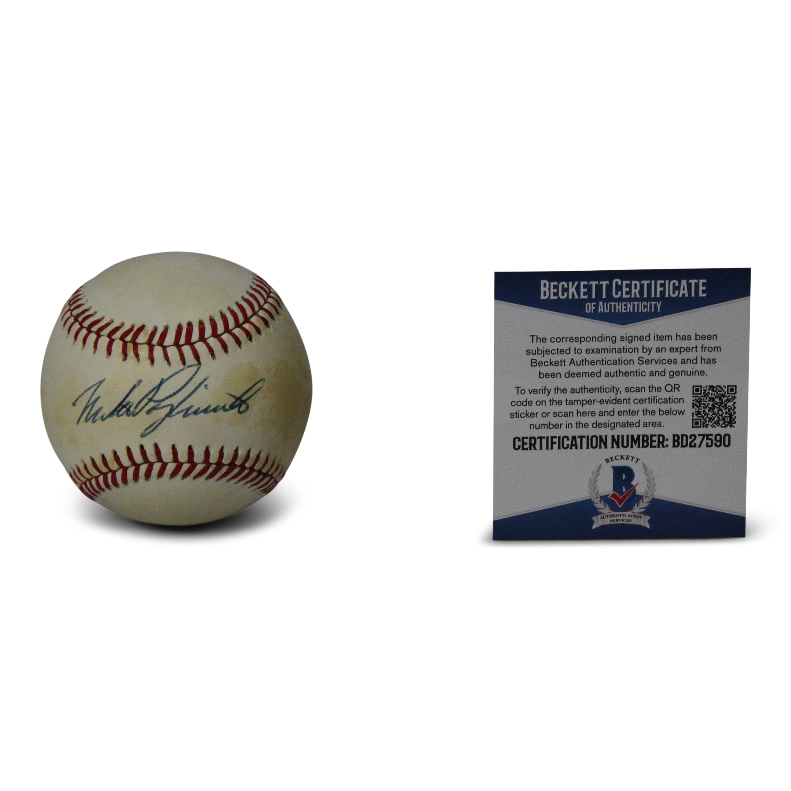 Mike Pagliarulo Signed OAL Baseball (Beckett COA)