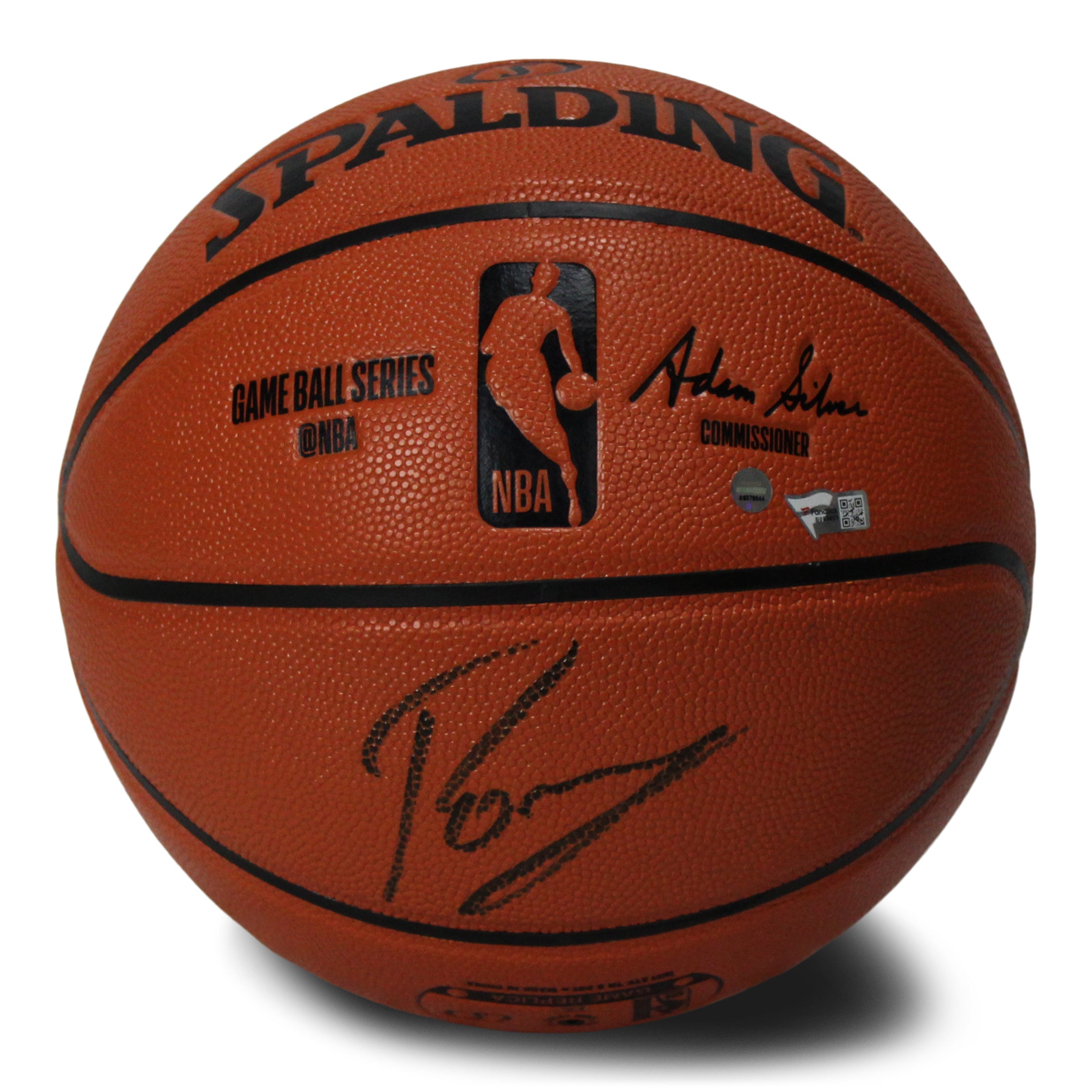 Kristaps Porzingis Signed NBA Game Ball Series Basketball (Fanatics Hologram)