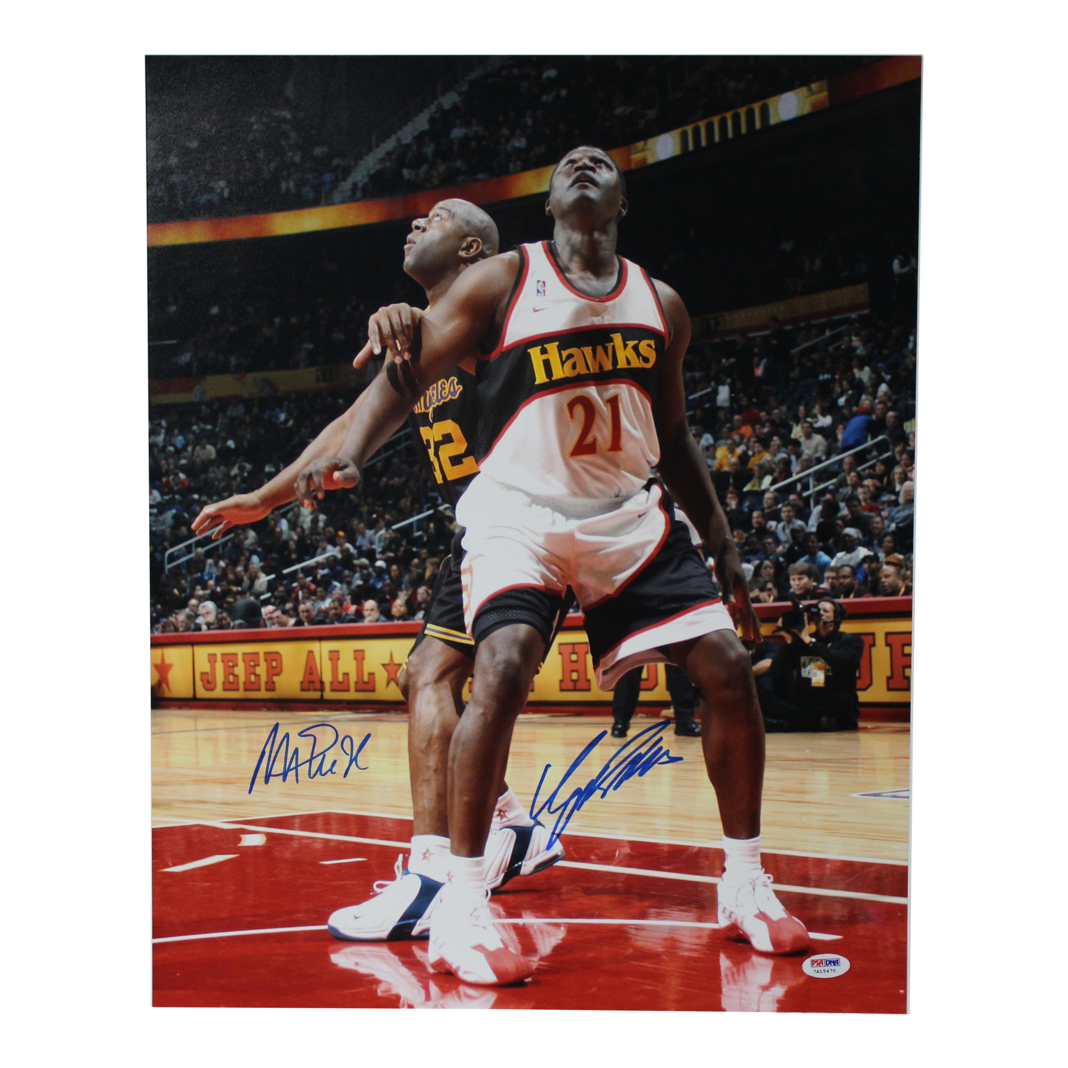 Magic Johnson & Dominique Wilkins Signed 16x20 Photo (PSA COA)