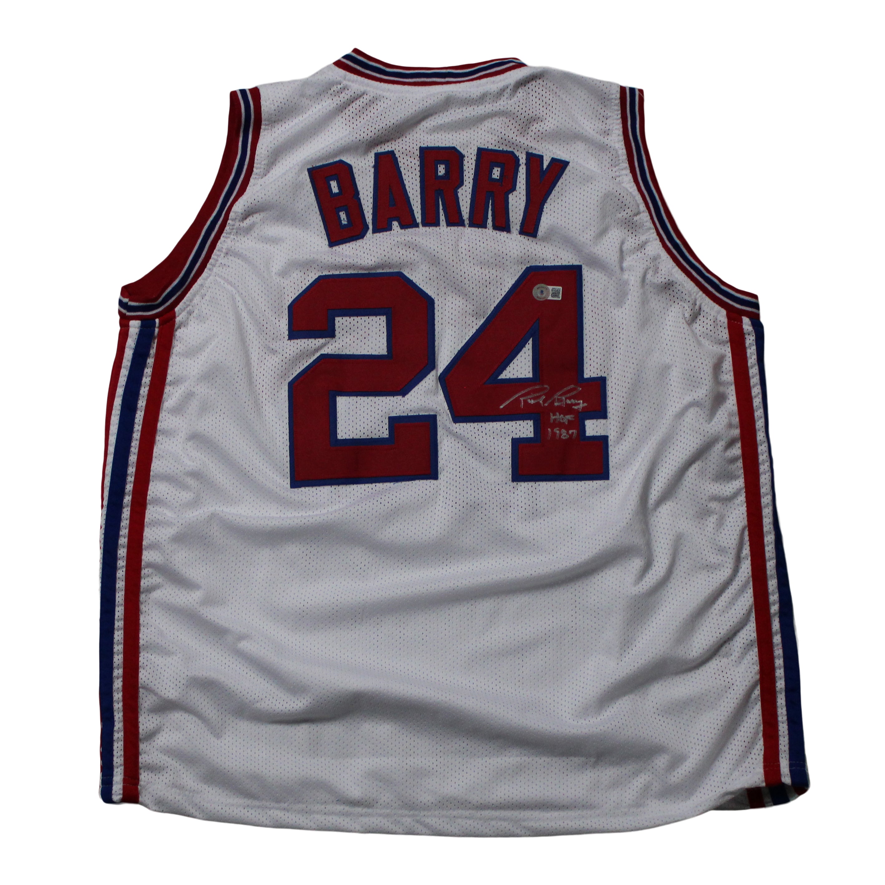 Rick Barry Signed Jersey Inscribed "HOF 1987" (Beckett Hologram)