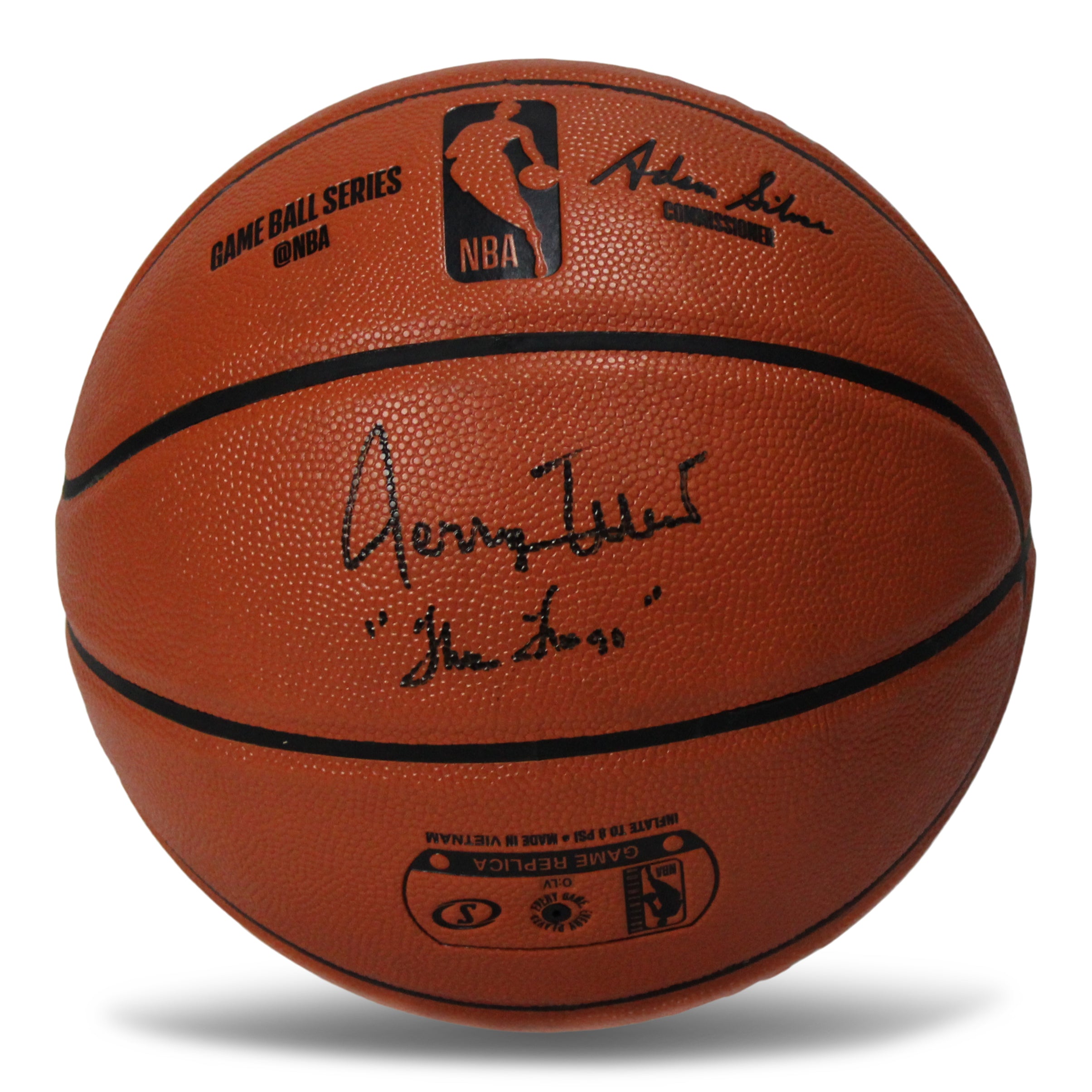 Jerry West Signed NBA Game Ball Basketball Inscribed "The Logo" (PSA COA)