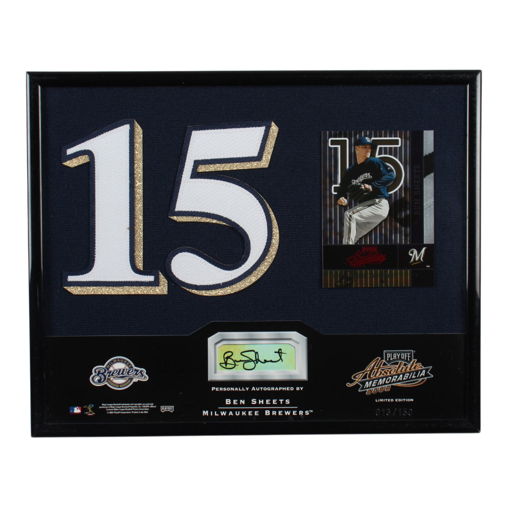 Ben Sheets Signed Brewers LE 8x10 Custom Framed Cut Display (Absolute Memorabilia COA)