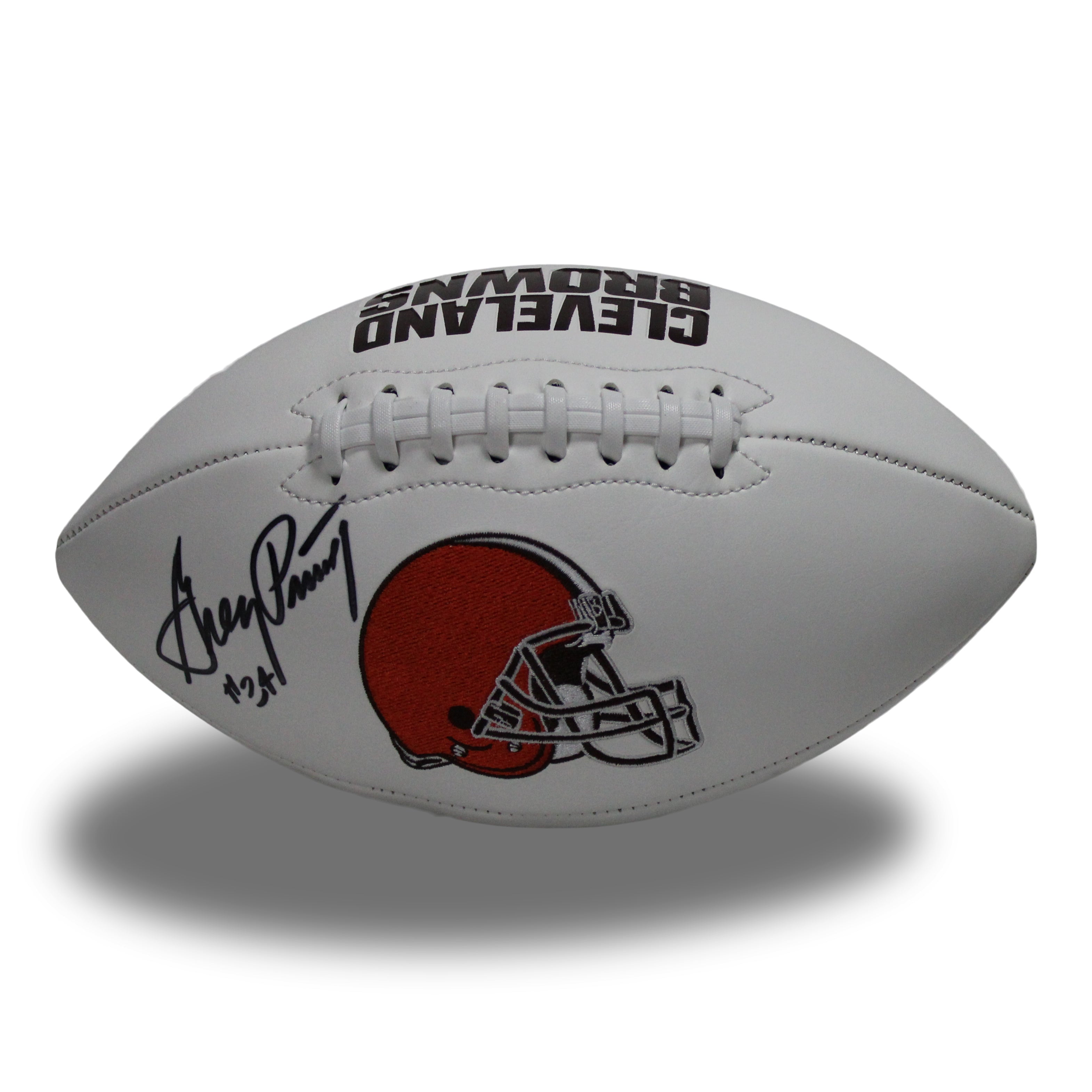 Greg Pruitt Signed Browns Logo Football (Beckett COA)