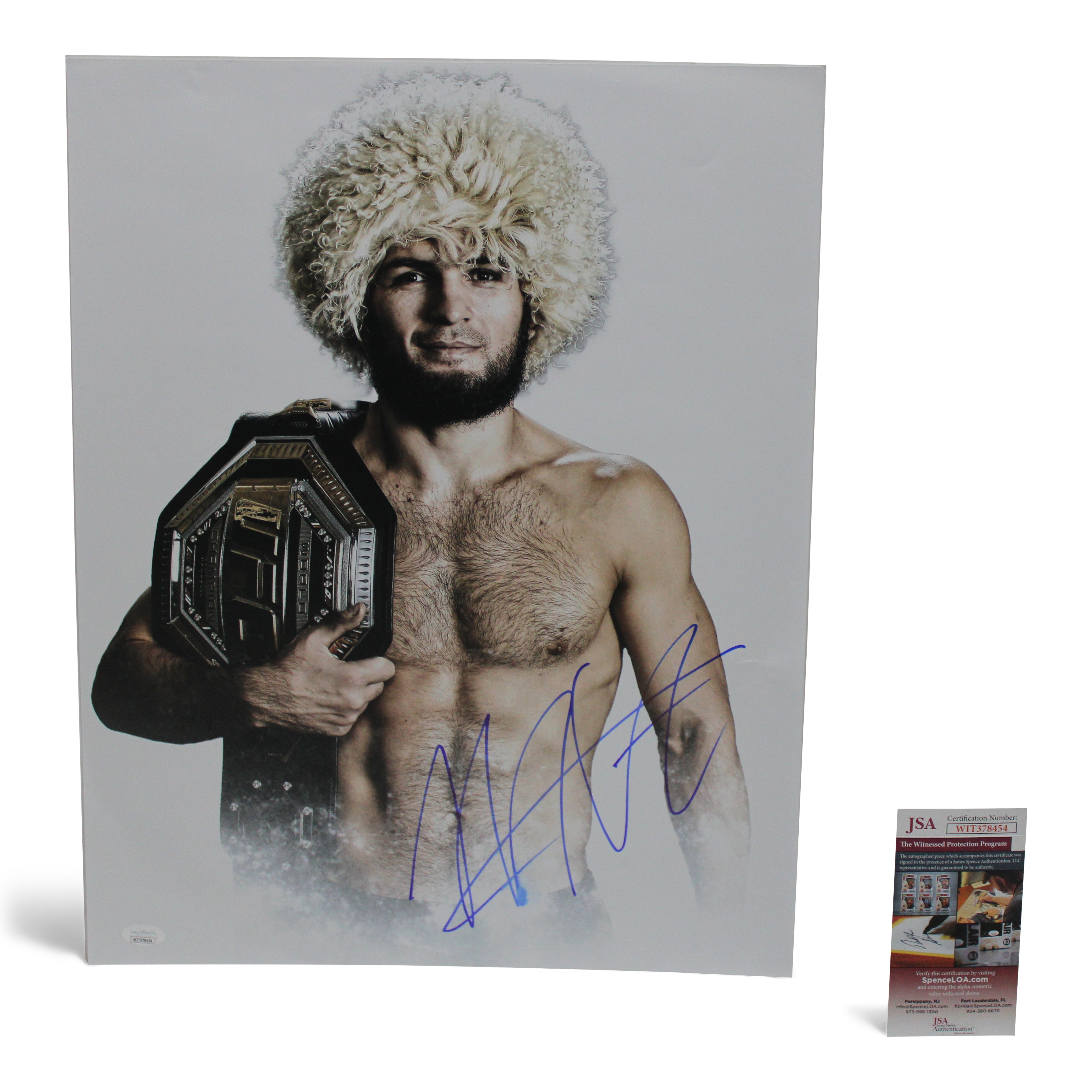Khabib Nurmagomedov Signed UFC 16x20 Photo (JSA COA)