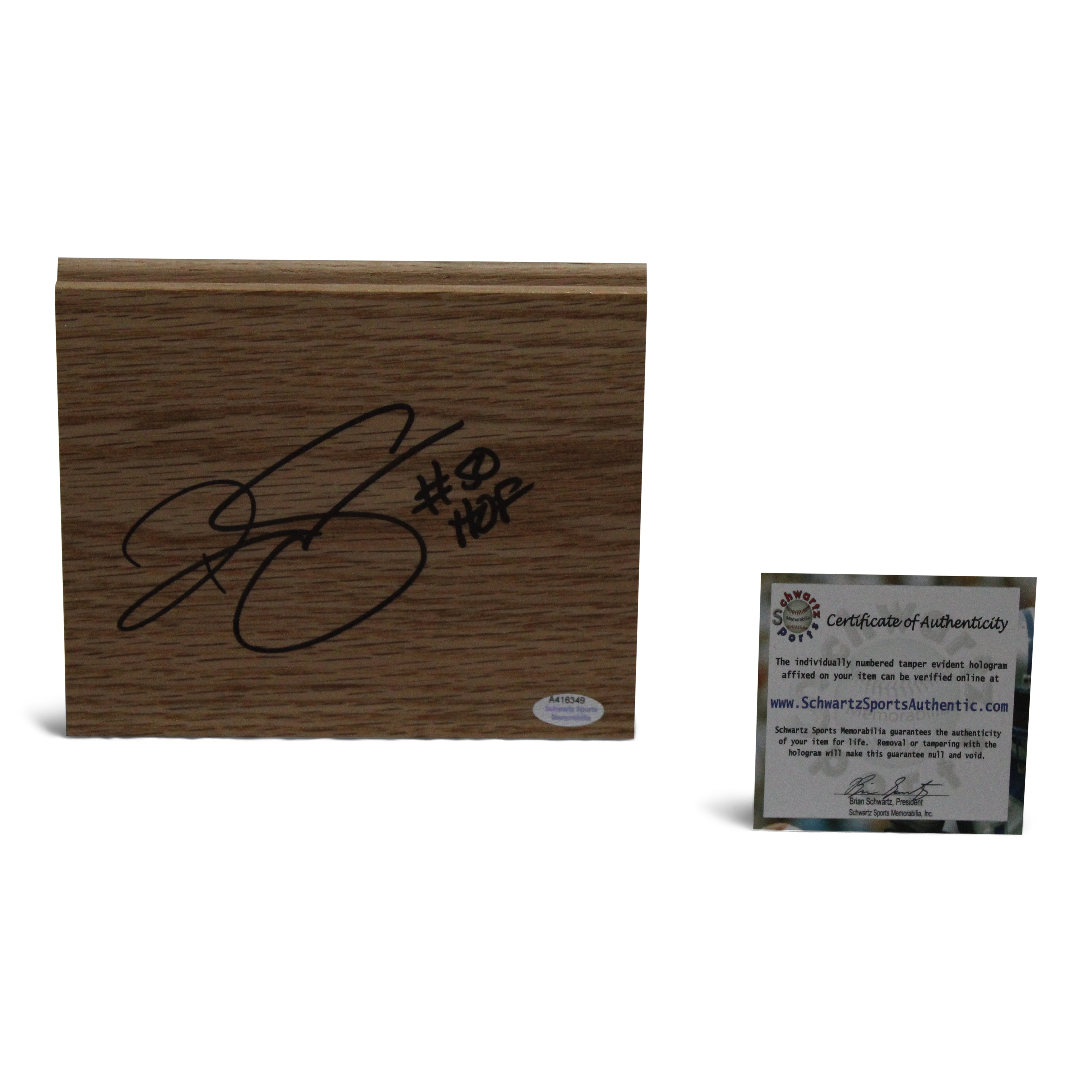 Ralph Sampson Signed 5x6 Floor Piece Inscribed "HOF" (Schwartz Sports COA)