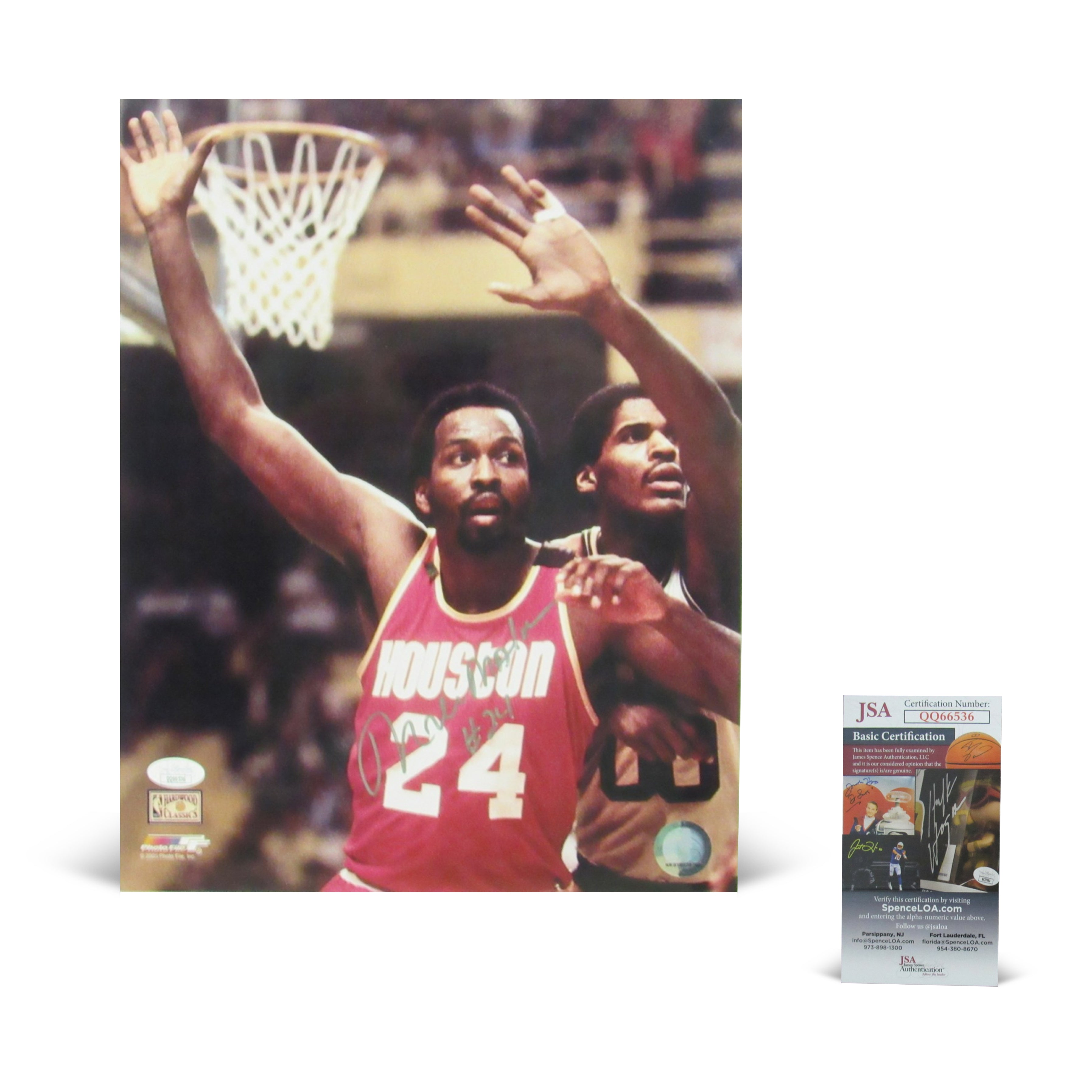 Moses Malone Signed Rockets 11x14 Photo (JSA)