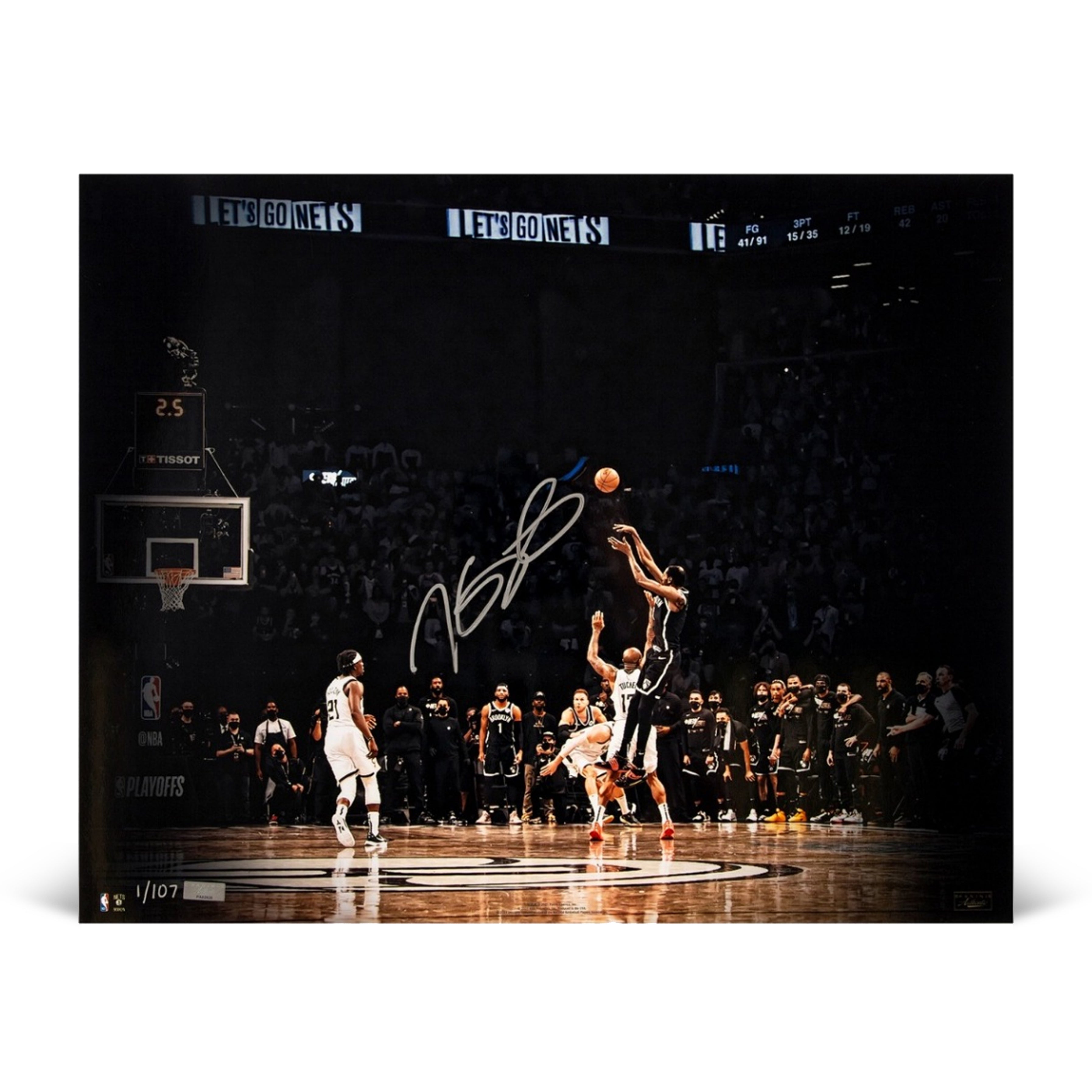 Kevin Durant Signed LE Nets 16x20 Photo (Panini)