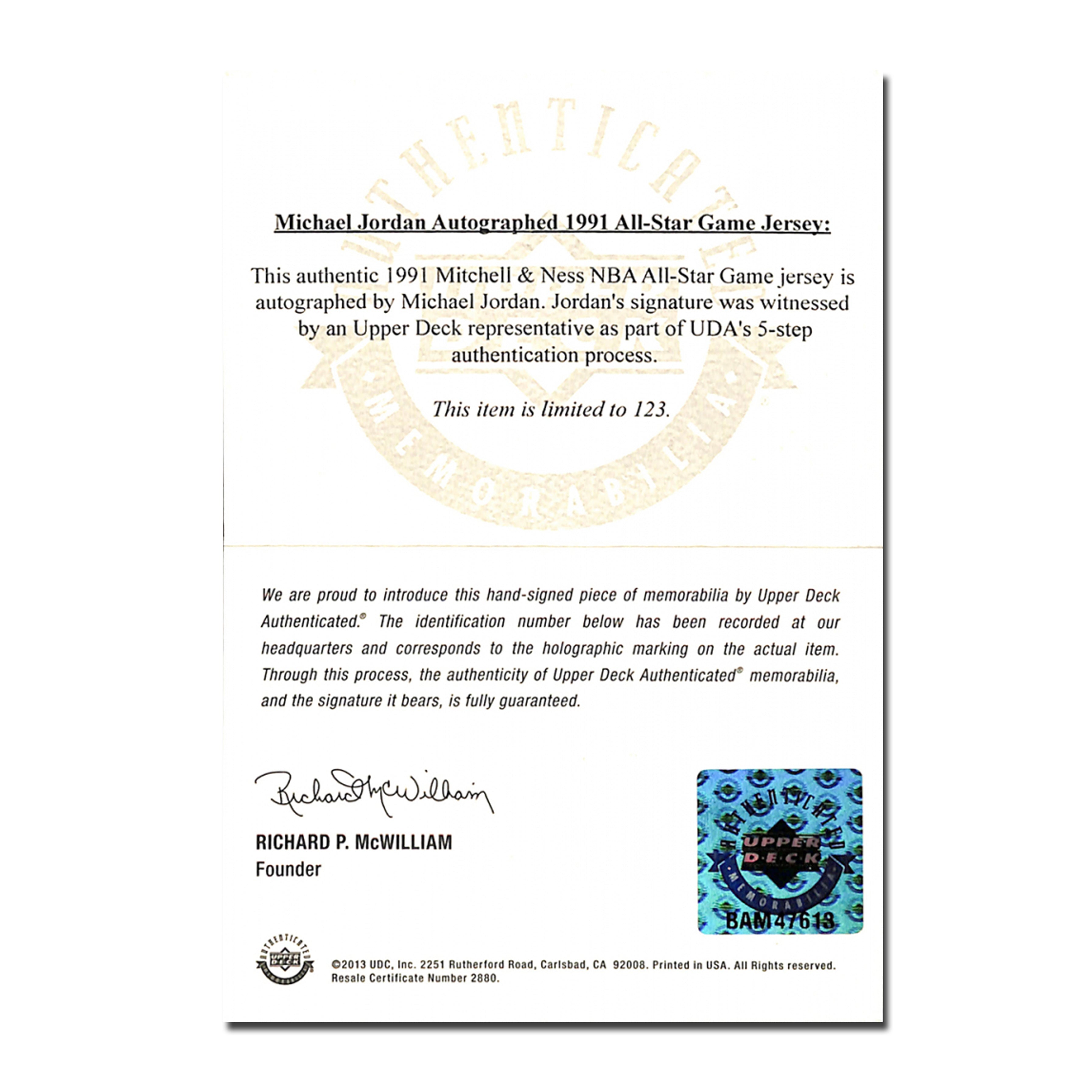 Michael Jordan Signed LE All-Star Mitchell & Ness Jersey (UDA)