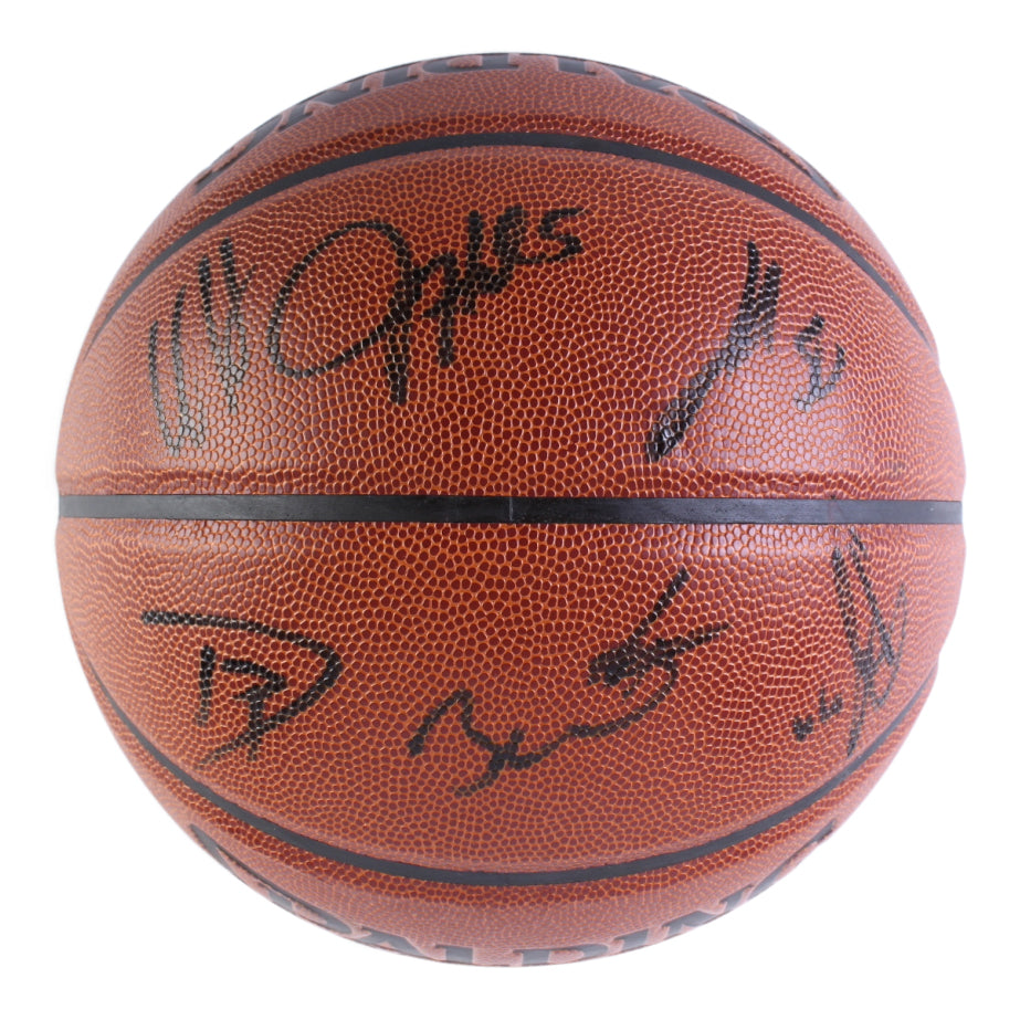 2010 Heat Logo Basketball Team-Signed by (13) with Lebron James, Dwayne Wade, Eddie House, Chris Bosh (Beckett)