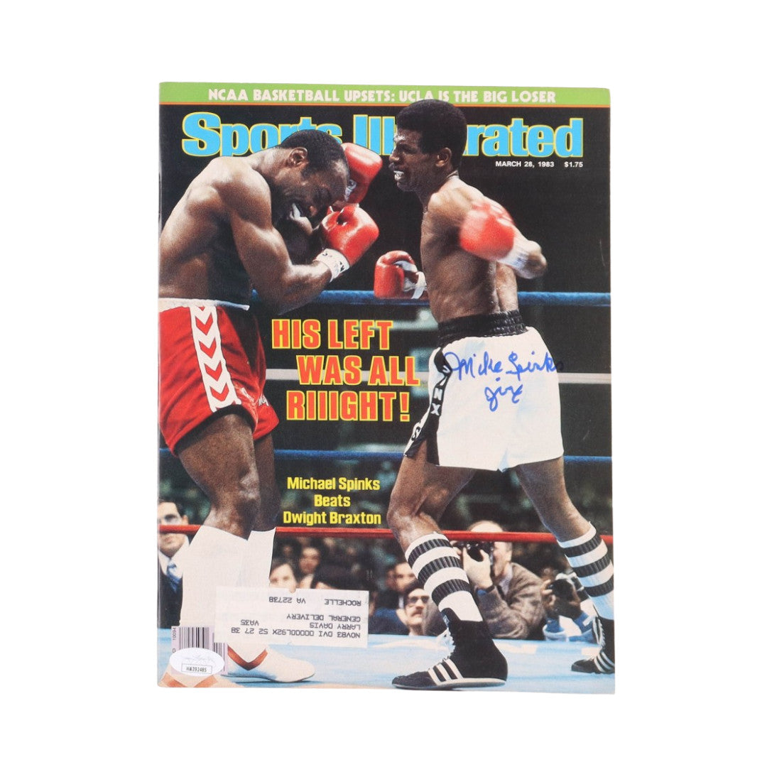 Michael "Jinx" Spinks Signed 1983 Sports Illustrated Magazine (JSA)