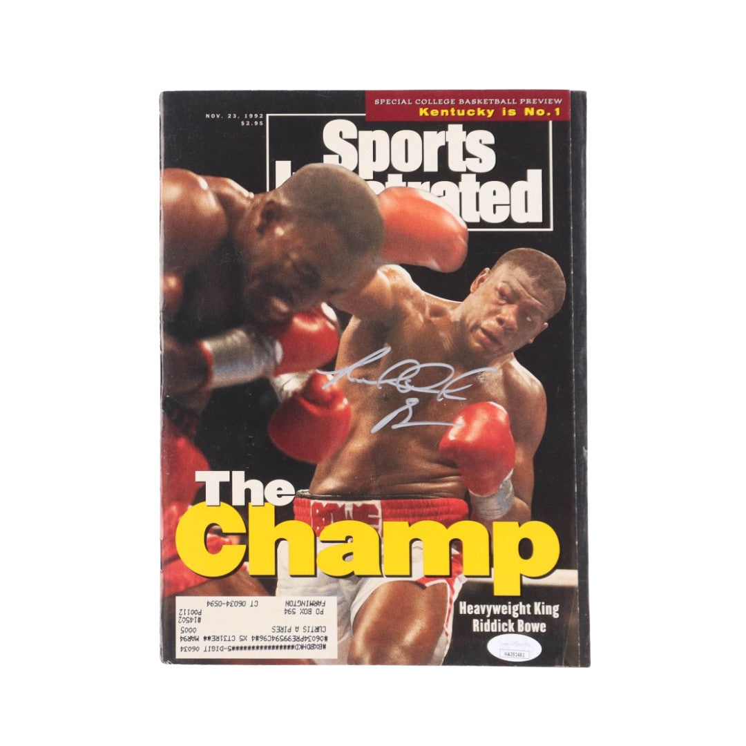 Riddick Bowe Signed 1992 Sports Illustrated Magazine (JSA)