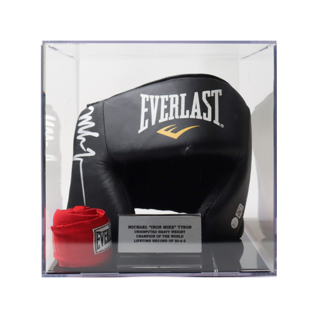 Mike Tyson Signed Everlast Boxing Faceguard with Display Case (JSA & Tyson)