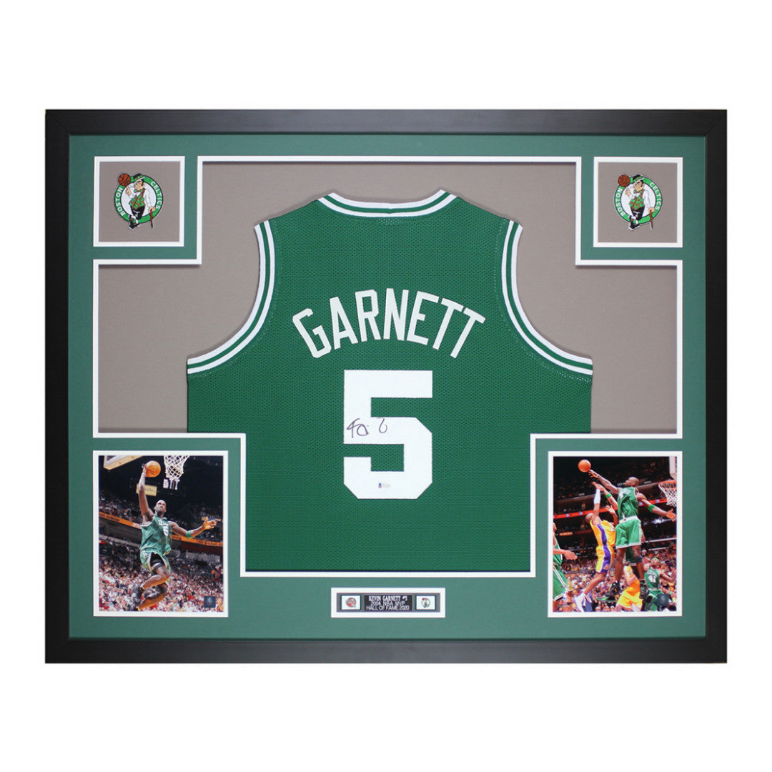 Kevin Garnett Signed 35x43 Custom Framed Jersey Display (Beckett)