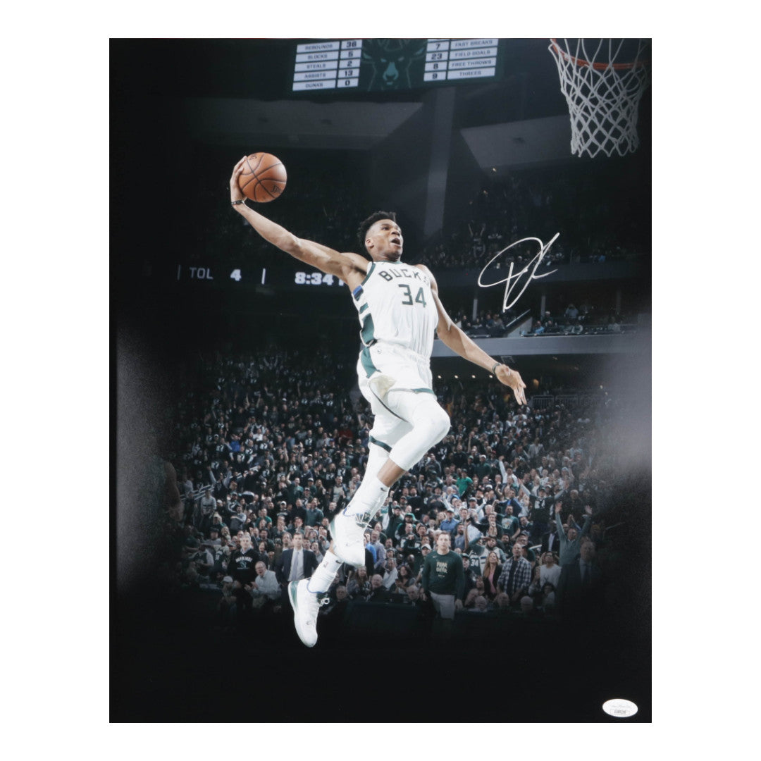 Giannis Antetokounmpo Signed Bucks 16x20 Photo (JSA)