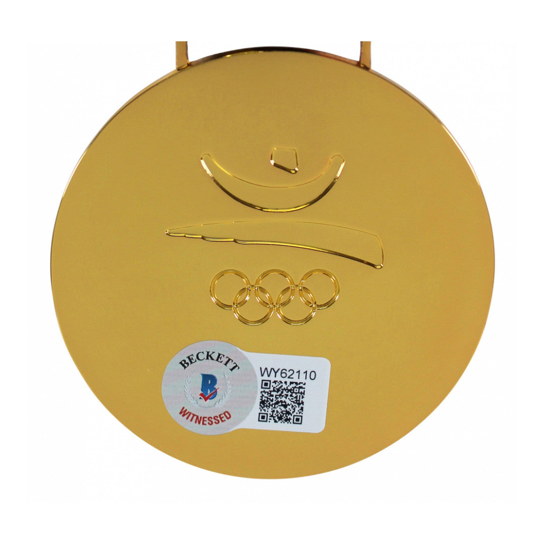 Magic Johnson Signed Replica Gold Medal (Beckett)