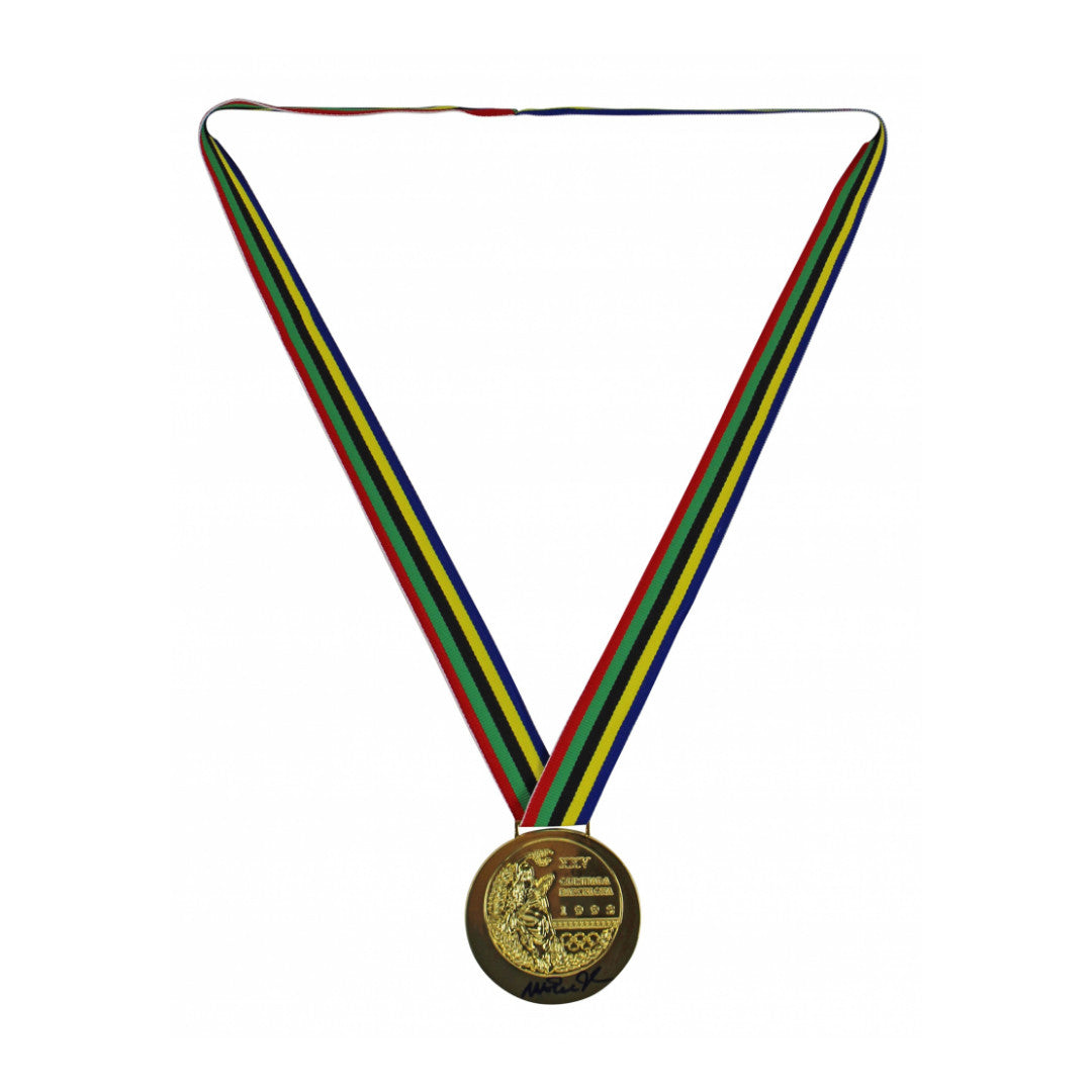 Magic Johnson Signed Replica Gold Medal (Beckett)