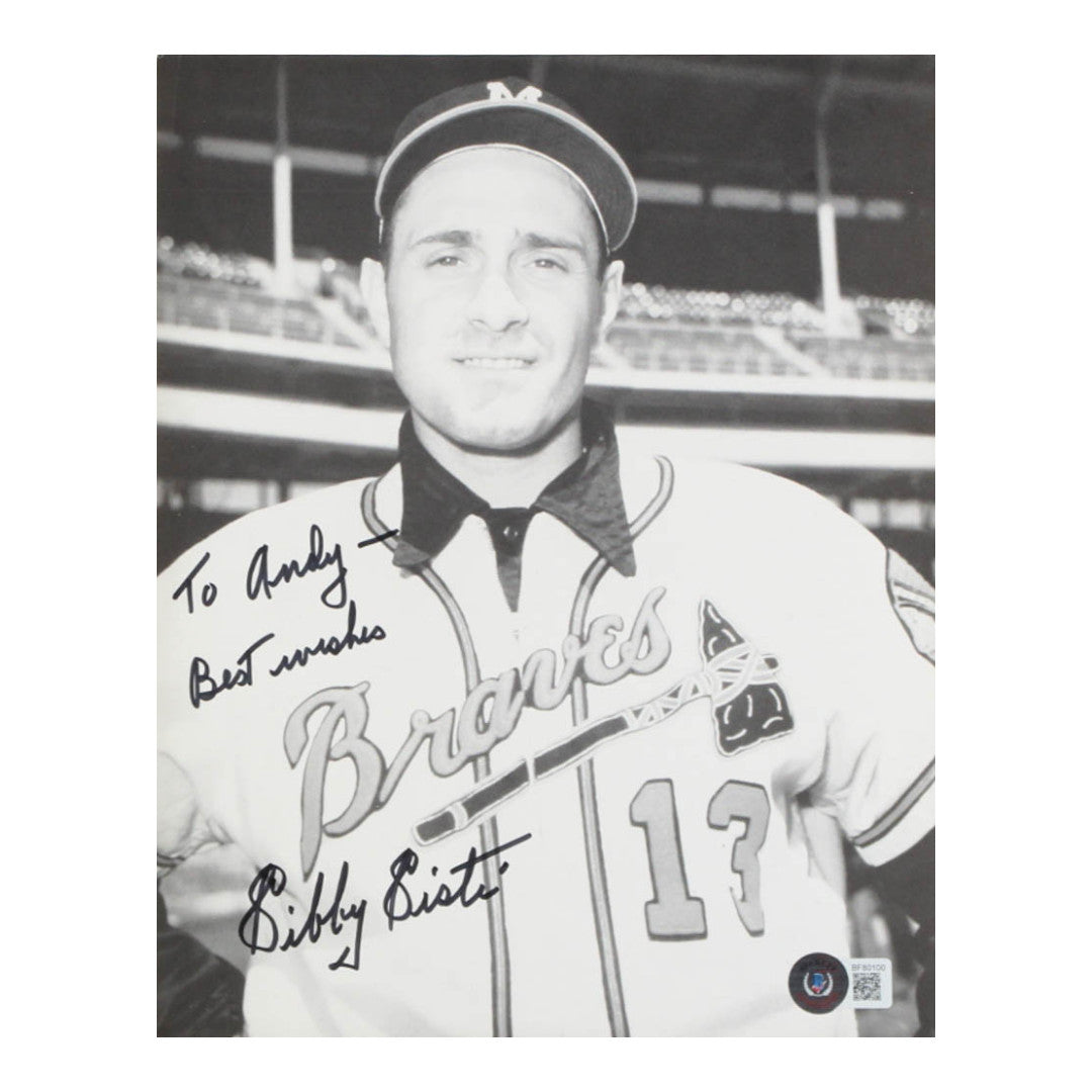 Sibby Sisti Signed Braves 8x10 Photo Inscribed "Best Wishes" (Beckett)