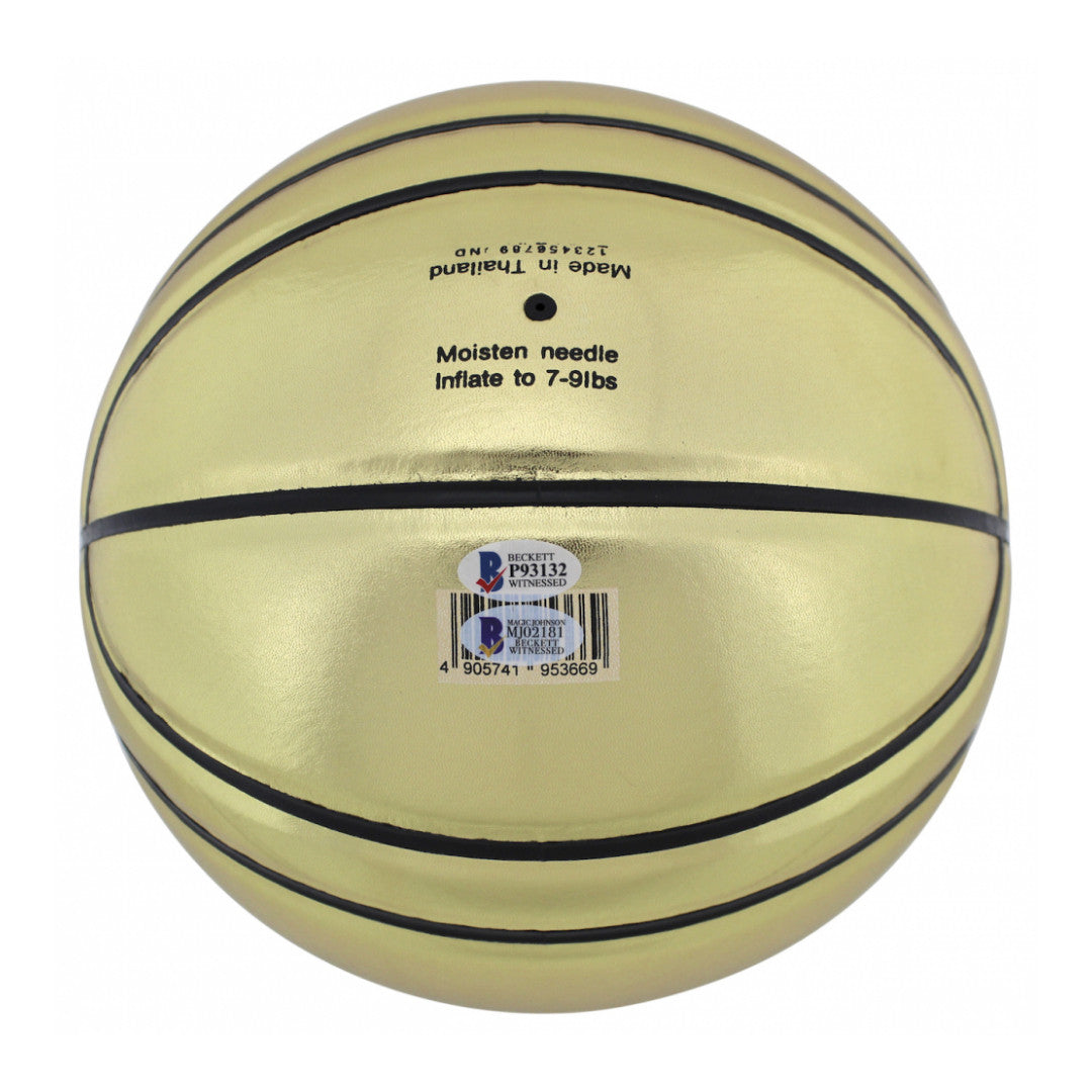 Michael Jordan, Larry Bird & Magic Johnson Signed NBA Basketball Inscribed "Dreamteam 92 Gold" (Beckett & UDA)