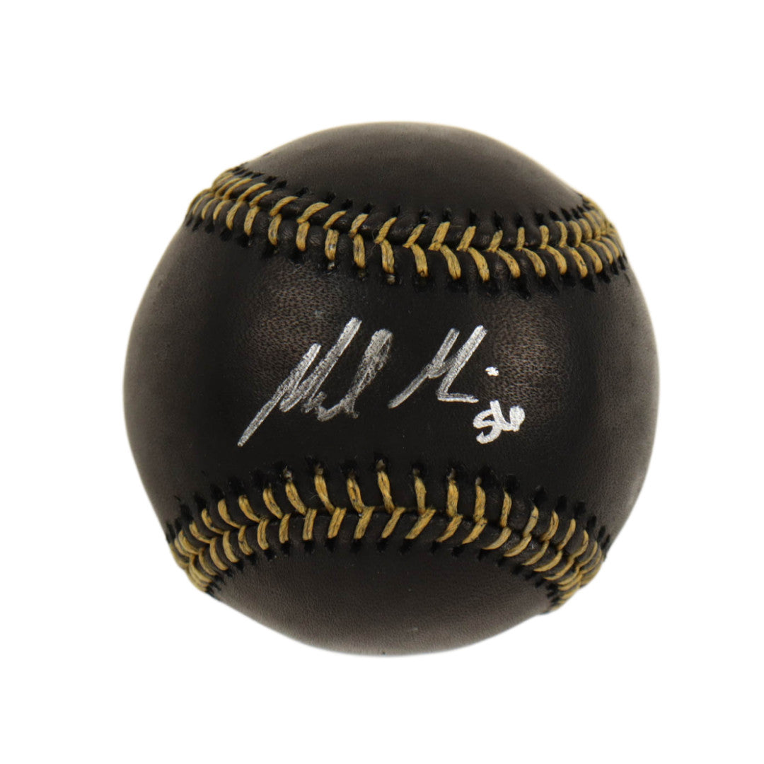 Mike Minor Signed OML Black Leather Baseball (Beckett)
