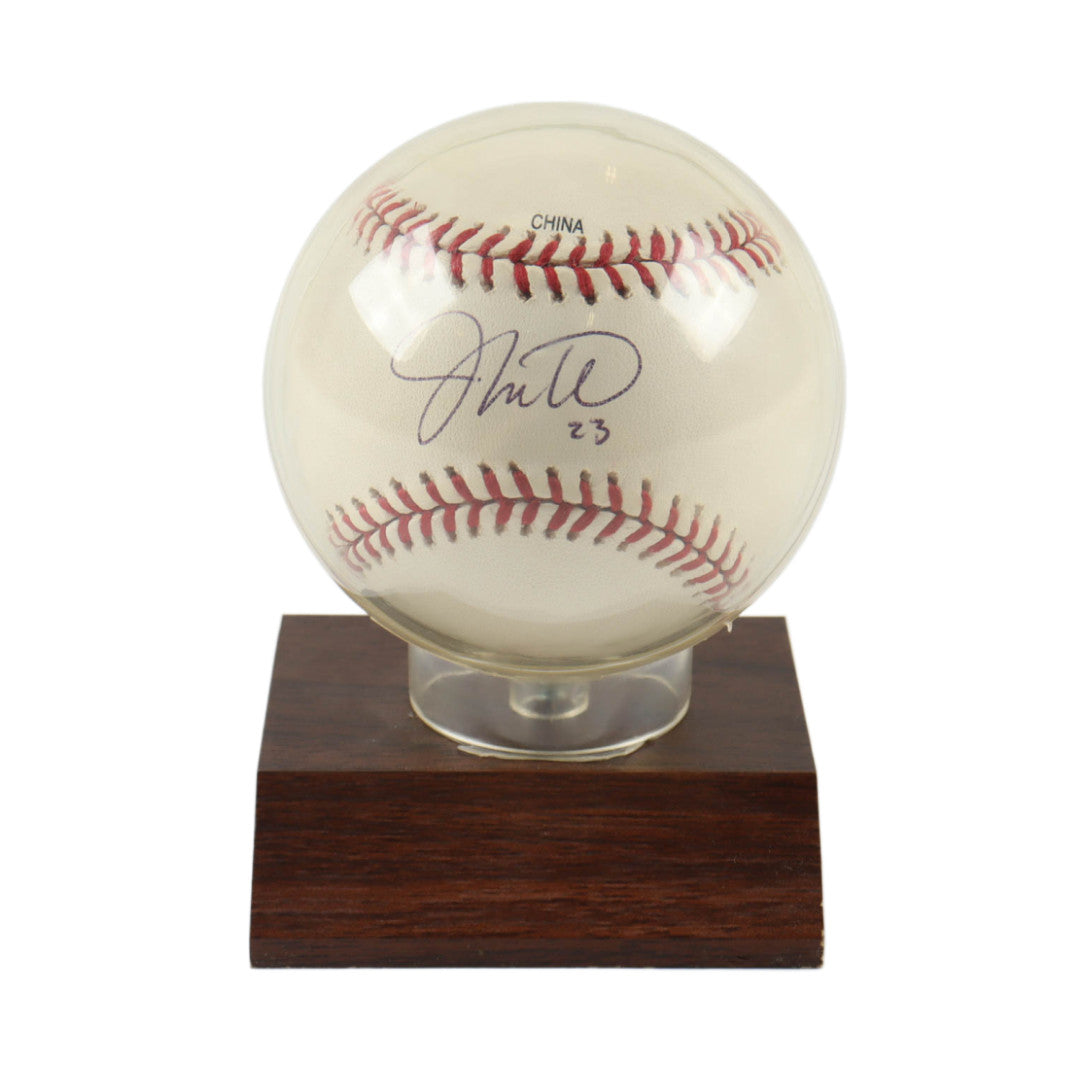 Johnny Estrada Signed Major League Baseball with Display Stand (MLB)