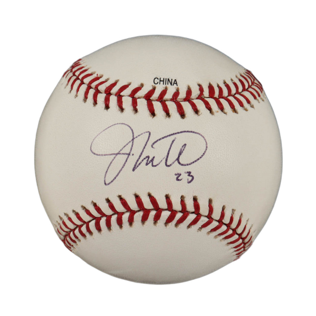 Johnny Estrada Signed Major League Baseball with Display Stand (MLB)